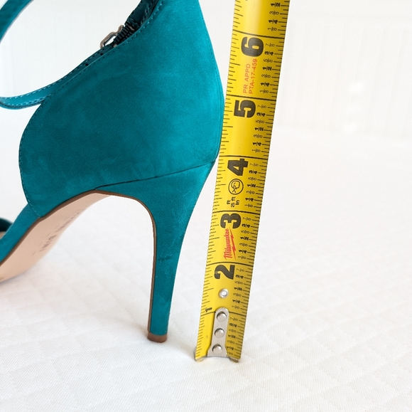 Gianni Bini Suede Teal Open Toe High Heels, size 9, Party Wedding Prom - Picture 7 of 9